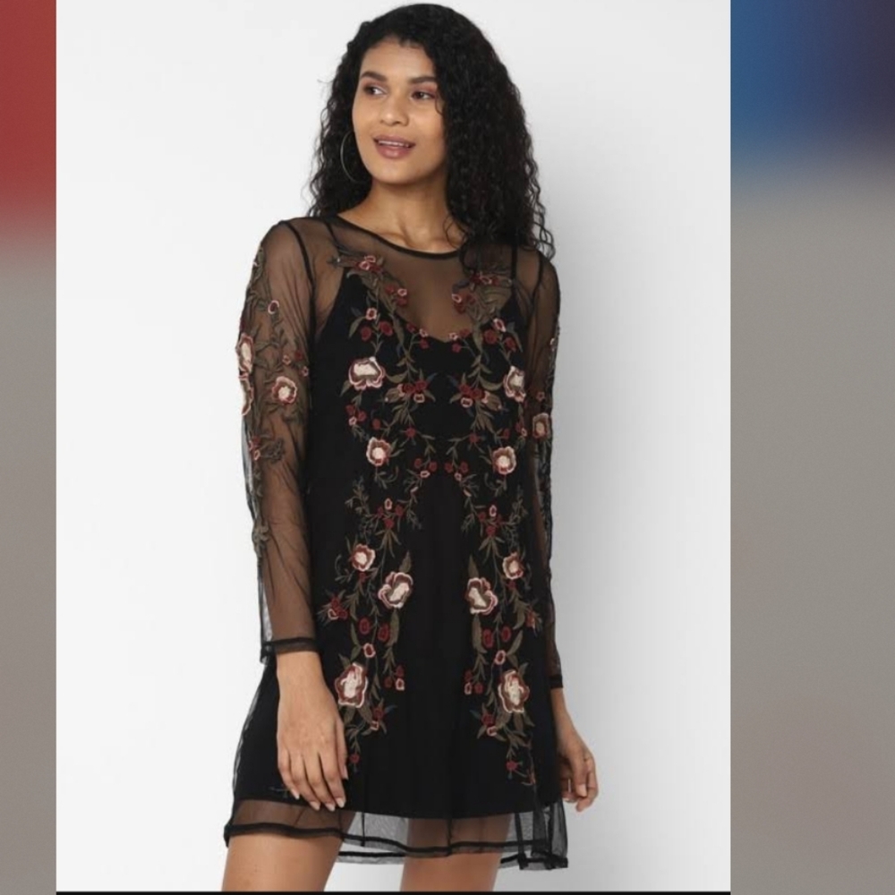 American Eagle Mesh floral fit & flare dress/ XS.